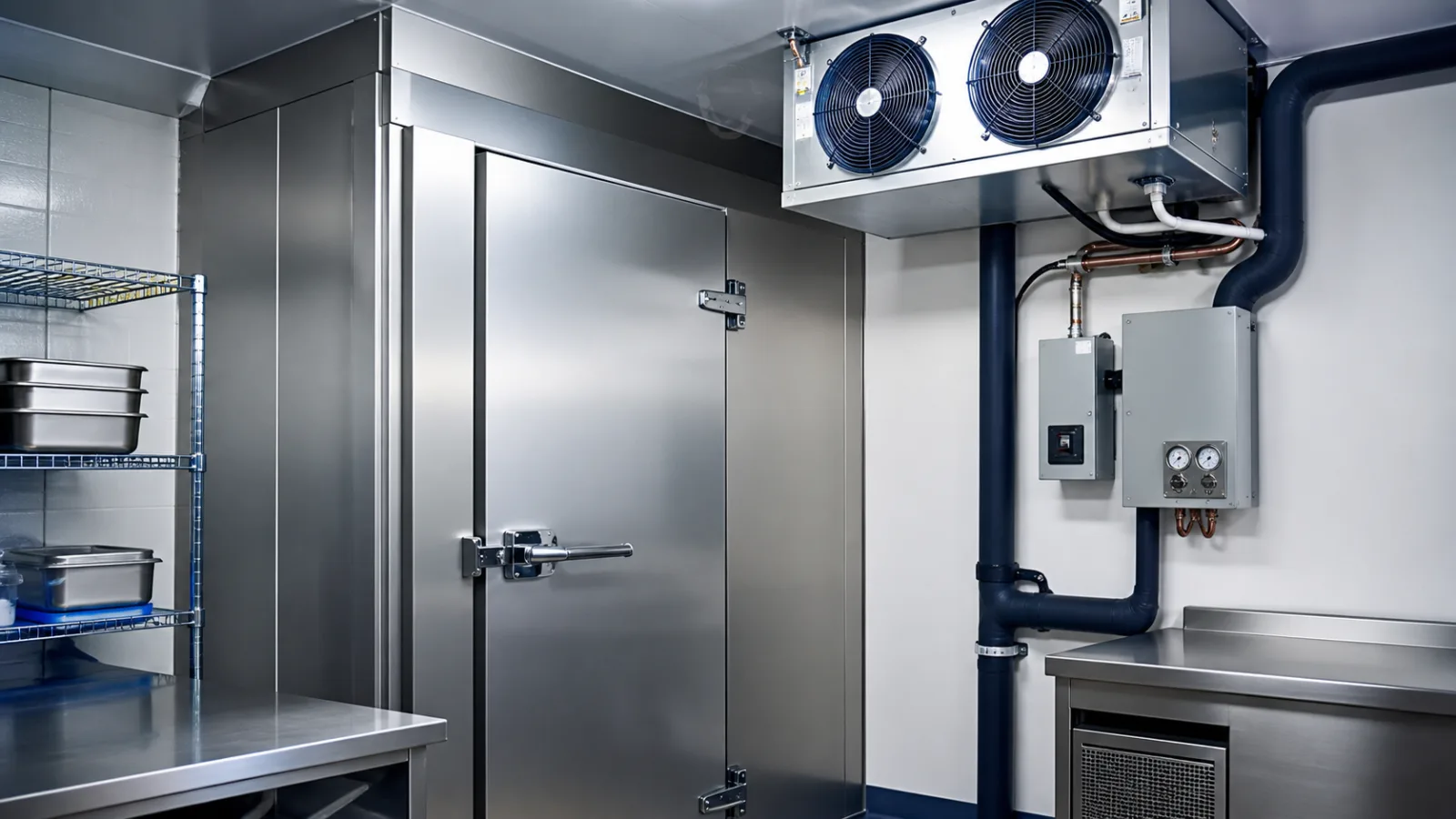 Representative walk-in cooler and commercial refrigeration equipment